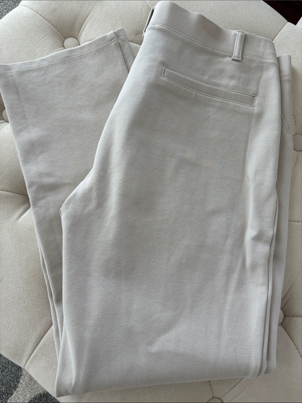Quince Petite M Light Beige Dress Pants - Sleek Minimal Design